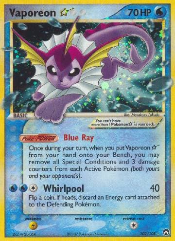 Vaporeon Star (102/108) — Power Keepers