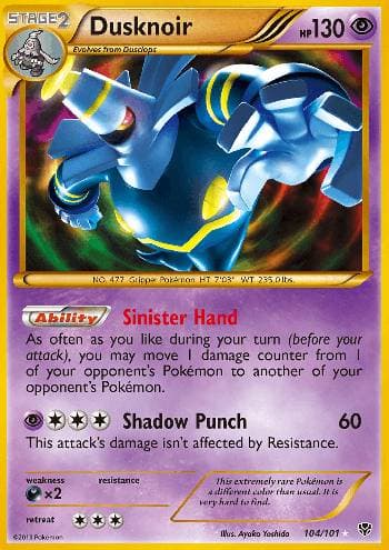 Carta Dusknoir (104/101) do set Explosão de Plasma — Pokémon TCG | Bynx