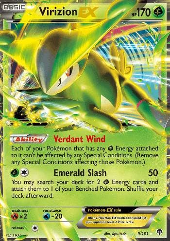 Carta Virizion-EX (9/101) do set Explosão de Plasma — Pokémon TCG | Bynx