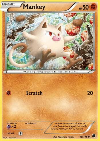 Carta Mankey (59/116) do set Congelamento de Plasma — Pokémon TCG | Bynx