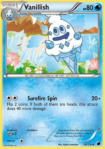 Carta Vanillish (28/116) do set Congelamento de Plasma — Pokémon TCG | Bynx