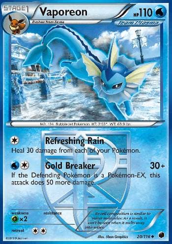 Carta Vaporeon (20/116) do set Congelamento de Plasma — Pokémon TCG | Bynx