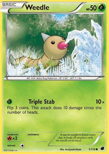 Carta Weedle (1/116) do set Congelamento de Plasma — Pokémon TCG | Bynx