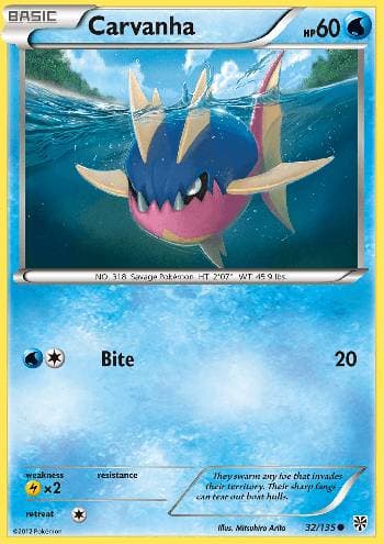 Carta Carvanha (32/135) do set Tempestade de Plasma — Pokémon TCG | Bynx