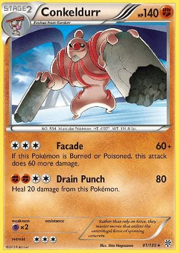 Carta Conkeldurr (81/135) do set Tempestade de Plasma — Pokémon TCG | Bynx