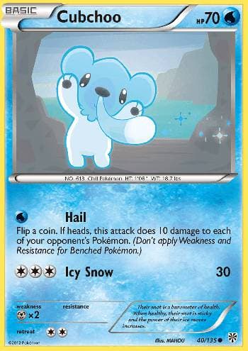 Carta Cubchoo (40/135) do set Tempestade de Plasma — Pokémon TCG | Bynx