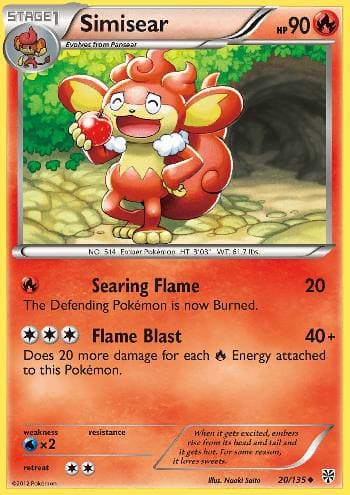 Carta Simisear (20/135) do set Tempestade de Plasma — Pokémon TCG | Bynx