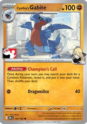 Carta Cynthia's Gabite (103/90) do set Liga BR — PPP8 — Pokémon TCG | Bynx