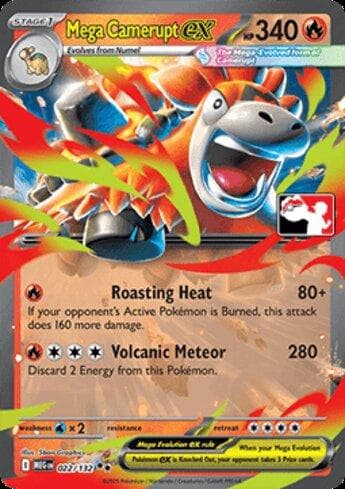 Carta Mega Camerupt ex (022/90) do set Liga BR — PPP8 — Pokémon TCG | Bynx
