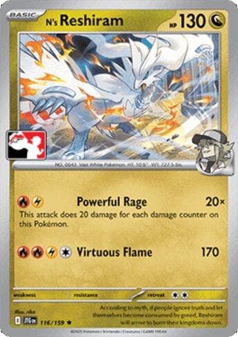 Carta N's Reshiram (116c/90) do set Liga BR — PPP8 — Pokémon TCG | Bynx