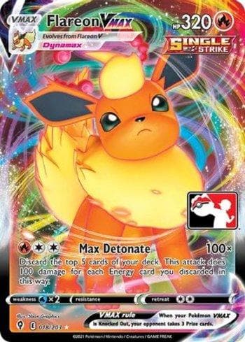 Carta Flareon-VMAX (018/170) do set Play! Pokémon Prize Pack Series One — Pokémon TCG | Bynx