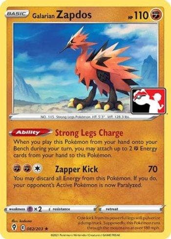 Carta Galarian Zapdos (082/170) do set Play! Pokémon Prize Pack Series One — Pokémon TCG | Bynx