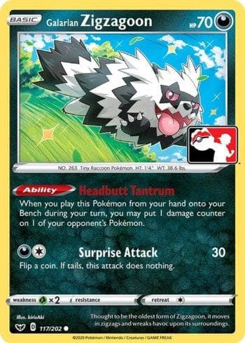Carta Galarian Zigzagoon (117b/170) do set Play! Pokémon Prize Pack Series One — Pokémon TCG | Bynx