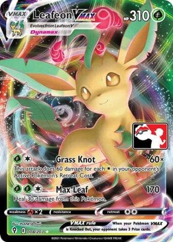 Carta Leafeon-VMAX (008b/170) do set Play! Pokémon Prize Pack Series One — Pokémon TCG | Bynx