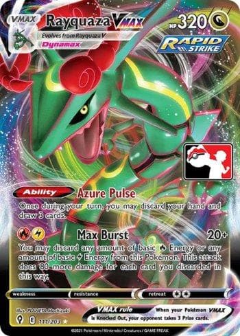 Carta Rayquaza-VMAX (111b/170) do set Play! Pokémon Prize Pack Series One — Pokémon TCG | Bynx