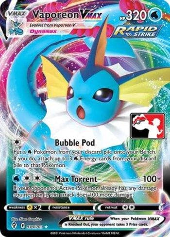Carta Vaporeon-VMAX (030/170) do set Play! Pokémon Prize Pack Series One — Pokémon TCG | Bynx