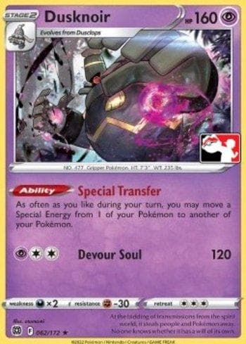 Carta Dusknoir (062/154) do set Play! Pokémon Prize Pack Series Two — Pokémon TCG | Bynx