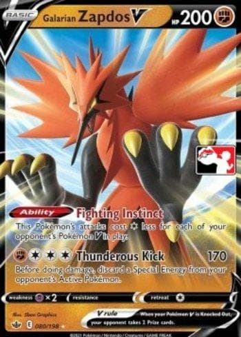 Carta Galarian Zapdos-V (080/154) do set Play! Pokémon Prize Pack Series Two — Pokémon TCG | Bynx