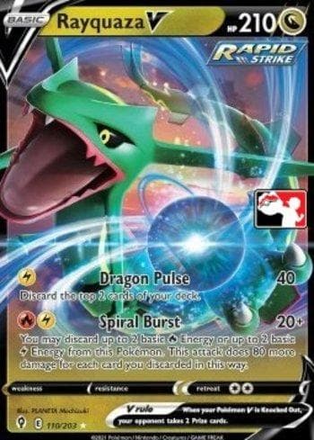 Carta Rayquaza-V (110/154) do set Play! Pokémon Prize Pack Series Two — Pokémon TCG | Bynx
