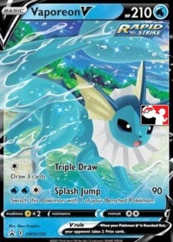 Vaporeon-V (SWSH150/154) — Play! Pokémon Prize Pack Series Two