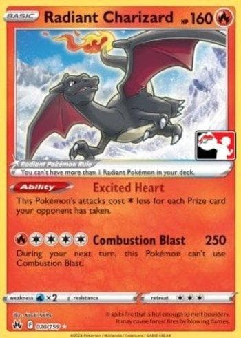 Radiant Charizard (020/163) — Play! Pokémon Prize Pack Series Three