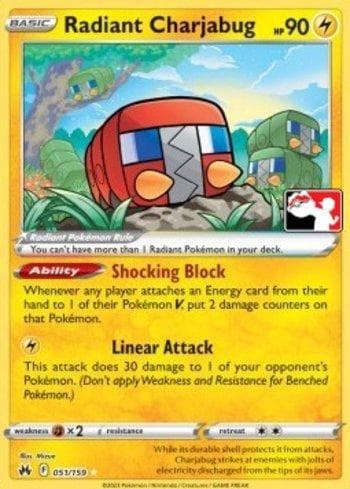Carta Radiant Charjabug (051b/163) do set Play! Pokémon Prize Pack Series Three — Pokémon TCG | Bynx