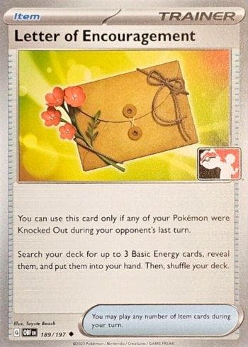 Carta Letter of Encouragement (189c/086) do set Play! Pokémon Prize Pack Series Four — Pokémon TCG | Bynx