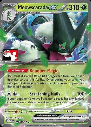 Carta Meowscarada ex (015/086) do set Play! Pokémon Prize Pack Series Four — Pokémon TCG | Bynx
