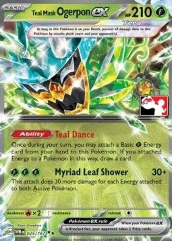Carta Teal Mask Ogerpon ex (025/094) do set Liga BR — PPPS6 — Pokémon TCG | Bynx