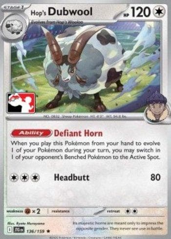 Carta Hop's Dubwool (136/096) do set Liga BR — PPPS7 — Pokémon TCG | Bynx