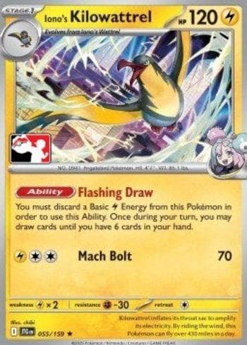 Carta Iono's Kilowattrel (055/096) do set Liga BR — PPPS7 — Pokémon TCG | Bynx