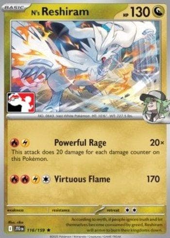 Carta N's Reshiram (116b/096) do set Liga BR — PPPS7 — Pokémon TCG | Bynx