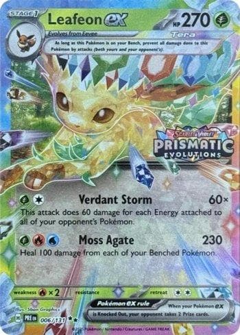 Carta Leafeon ex (Prismatic Evolutions Stamp) do set Promos — Pokémon TCG | Bynx