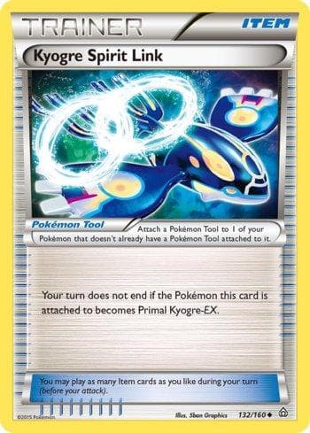 Carta Kyogre Spirit Link (132/160) do set Conflito Primitivo — Pokémon TCG | Bynx