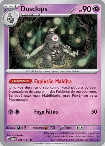 Carta Dusclops (036/131) do set Evoluções Prismáticas — Pokémon TCG | Bynx