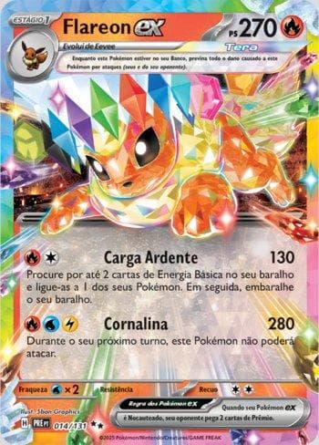 Carta Flareon ex (014/131) do set Evoluções Prismáticas — Pokémon TCG | Bynx