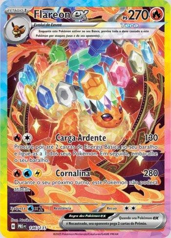 Carta Flareon ex (146/131) do set Evoluções Prismáticas — Pokémon TCG | Bynx