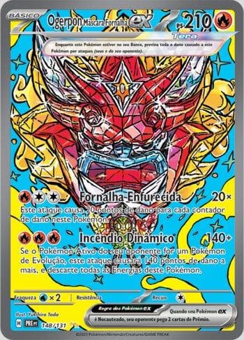 Carta Hearthflame Mask Ogerpon ex (148/131) do set Evoluções Prismáticas — Pokémon TCG | Bynx