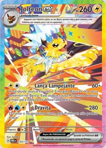 Carta Jolteon ex (153/131) do set Evoluções Prismáticas — Pokémon TCG | Bynx