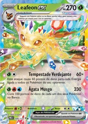 Carta Leafeon ex (006/131) do set Evoluções Prismáticas — Pokémon TCG | Bynx