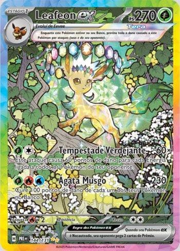Carta Leafeon ex (144/131) do set Evoluções Prismáticas — Pokémon TCG | Bynx