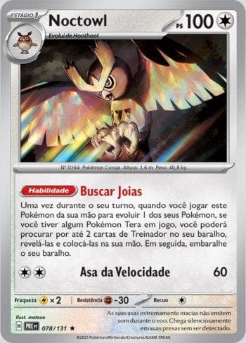 Carta Noctowl (078/131) do set Evoluções Prismáticas — Pokémon TCG | Bynx