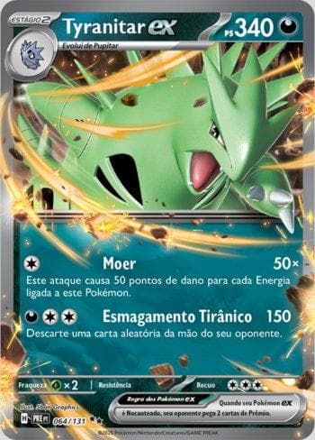 Carta Tyranitar ex (064/131) do set Evoluções Prismáticas — Pokémon TCG | Bynx