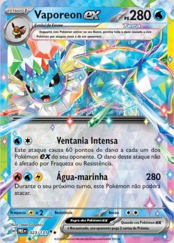 Carta Vaporeon ex (023/131) do set Evoluções Prismáticas — Pokémon TCG | Bynx