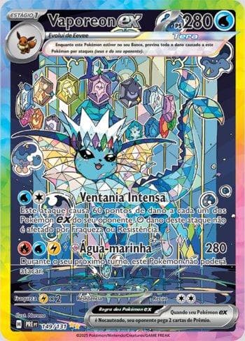 Carta Vaporeon ex (149/131) do set Evoluções Prismáticas — Pokémon TCG | Bynx