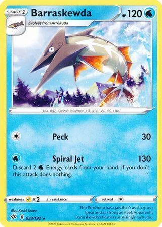 Carta Barraskewda (53/192) do set Rixa Rebelde — Pokémon TCG | Bynx
