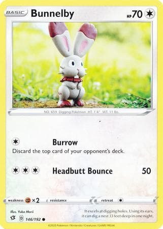 Carta Bunnelby (146/192) do set Rixa Rebelde — Pokémon TCG | Bynx