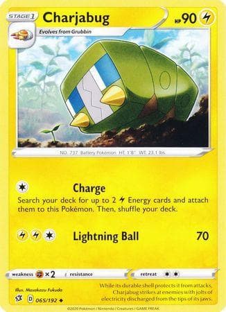 Carta Charjabug (65/192) do set Rixa Rebelde — Pokémon TCG | Bynx