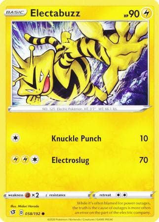 Carta Electabuzz (58/192) do set Rixa Rebelde — Pokémon TCG | Bynx