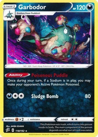 Carta Garbodor (118/192) do set Rixa Rebelde — Pokémon TCG | Bynx